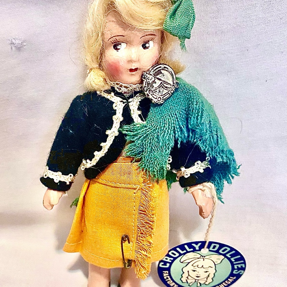 Crolly Dollies 1950 Vintage Doll. Blonde Piper Made In Ireland